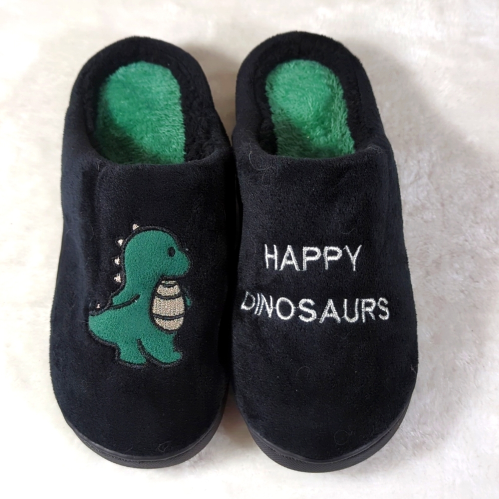 NEW Dinosaur slide fluffy slippers 5-6.5